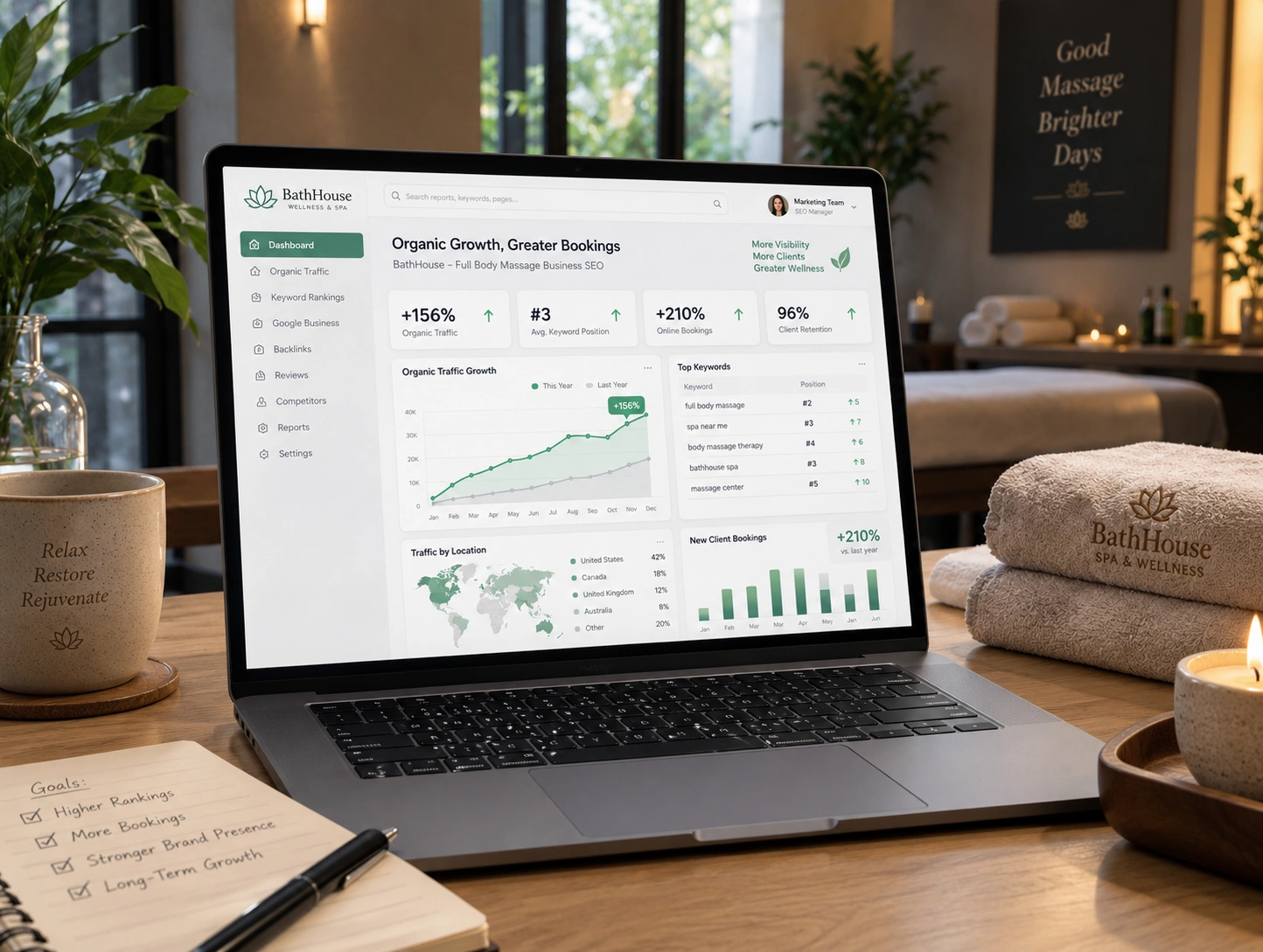 BathHouse – Full Body Massage Business SEO